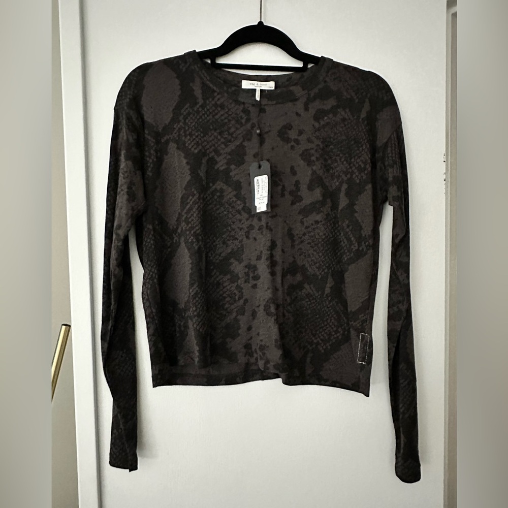 Rag & Bone Charcoal Patterned Top